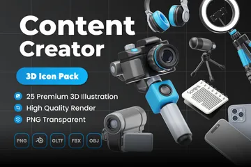 Content Creator 3D Icon Pack