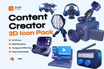 Content Creator 3D Icon Pack