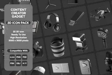 Content Creator Gadget 3D Icon Pack