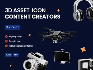 Content Creators 3D Icon Pack
