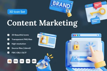 Content Marketing 3D Icon Pack