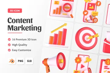 Content Marketing 3D Icon Pack