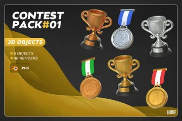 Contest Pack #01 3D Icon Pack