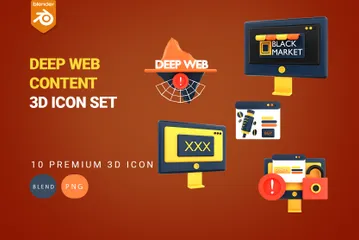 Conteúdo Deep Web Pacote de Icon 3D