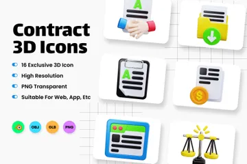 Contract 3D Icon Pack