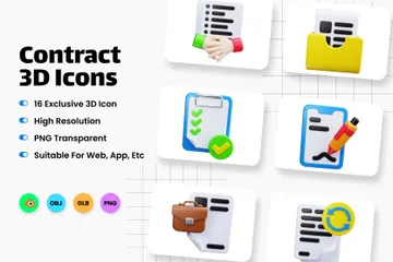 Contract 3D Icon Pack