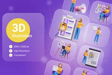 Contratação de emprego Pacote de Illustration 3D