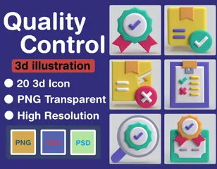 Control de calidad Paquete de Icon 3D