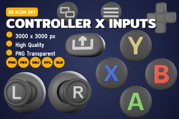 Controller X-Eingänge 3D Icon Pack