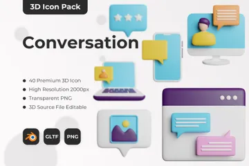 Conversación Paquete de Icon 3D