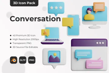 Conversation 3D Icon Pack