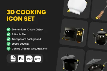 요리 세트 3D Icon 팩