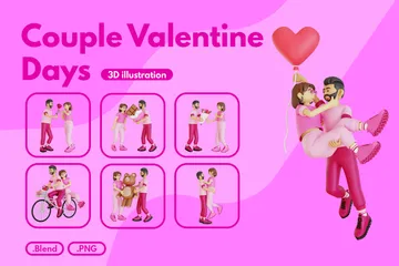 Coppia di San Valentino 3D Illustration Pack