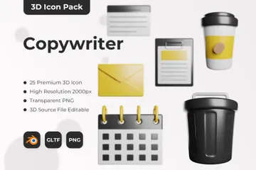 Copywriter 3D Icon Pack