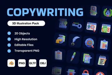 Copywriting 3D Icon Pack