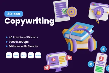 Copywriting 3D Icon Pack