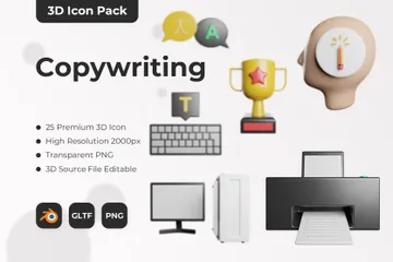 Copywriting 3D Icon Pack