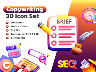 Copywriting 3D Illustration Pack