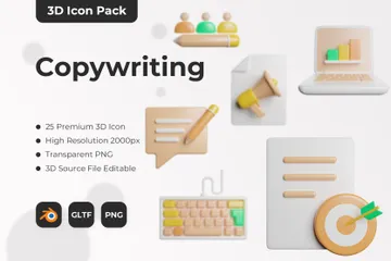 Copywriting 3D Icon Pack