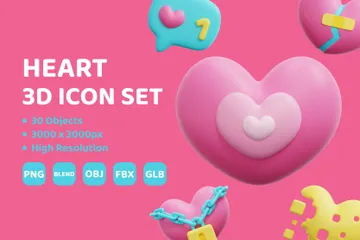 Coração Pacote de Icon 3D