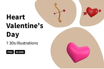 Coração Dia dos Namorados Pacote de Icon 3D