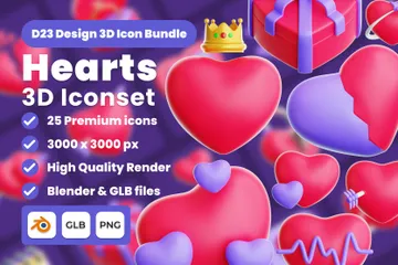 Corazones Paquete de Icon 3D