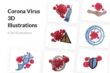 Corona Virus 3D Illustration Pack