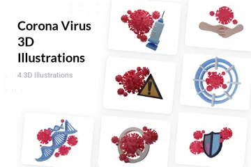 Corona Virus 3D Illustration Pack