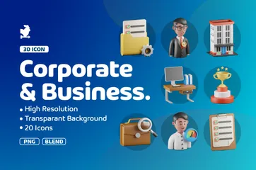 Corporativo e Empresarial Pacote de Icon 3D