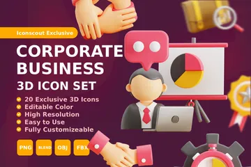 Negócio corporativo Pacote de Icon 3D