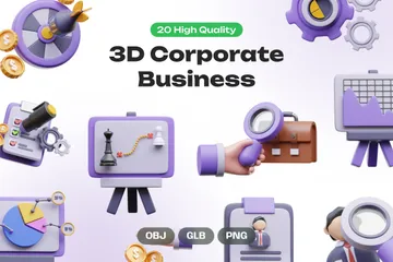 Negócio corporativo Pacote de Icon 3D