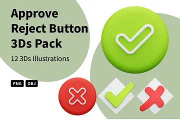 Correct Incorrect Button 3D Icon Pack