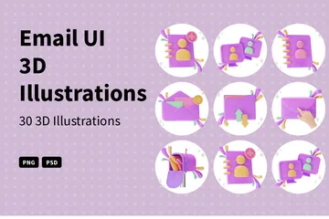 IU de correo electrónico Paquete de Icon 3D