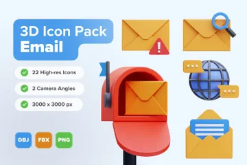 Correo electrónico y mensaje Paquete de Icon 3D