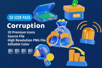 Corrupção Pacote de Icon 3D