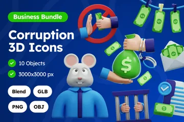 Corrupção Pacote de Icon 3D