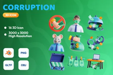 corrupción Ilustración 3D Pack