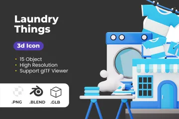 Cosas de lavandería Paquete de Icon 3D