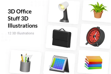 Material de oficina Paquete de Illustration 3D