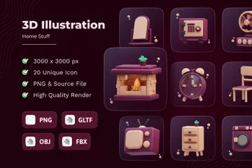 Cosas del hogar Paquete de Icon 3D