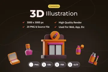 Productos cosméticos Paquete de Icon 3D