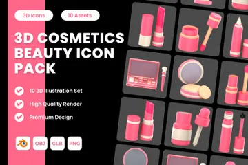 Cosméticos Belleza Paquete de Icon 3D