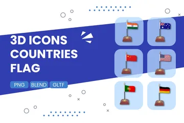 Countries Flag 3D Icon Pack
