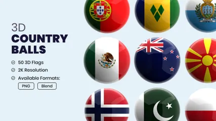 Country Balls 3D Icon Pack