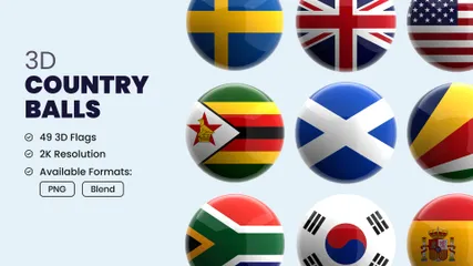 Country Balls 3D Icon Pack