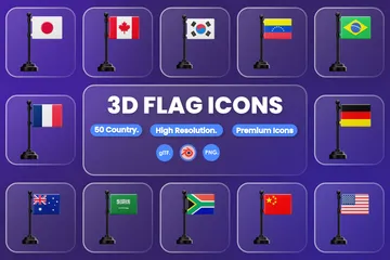국가 깃발 3D Icon 팩