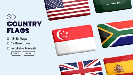 Country Flags 3D Icon Pack