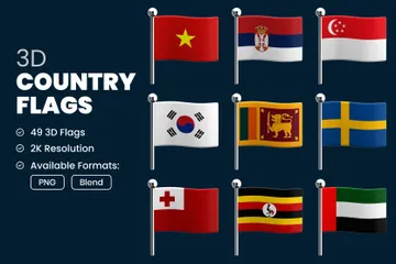 Country Flags 3D Icon Pack