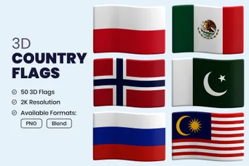 Country Flags 3D Icon Pack