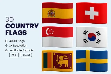 Country Flags 3D Icon Pack